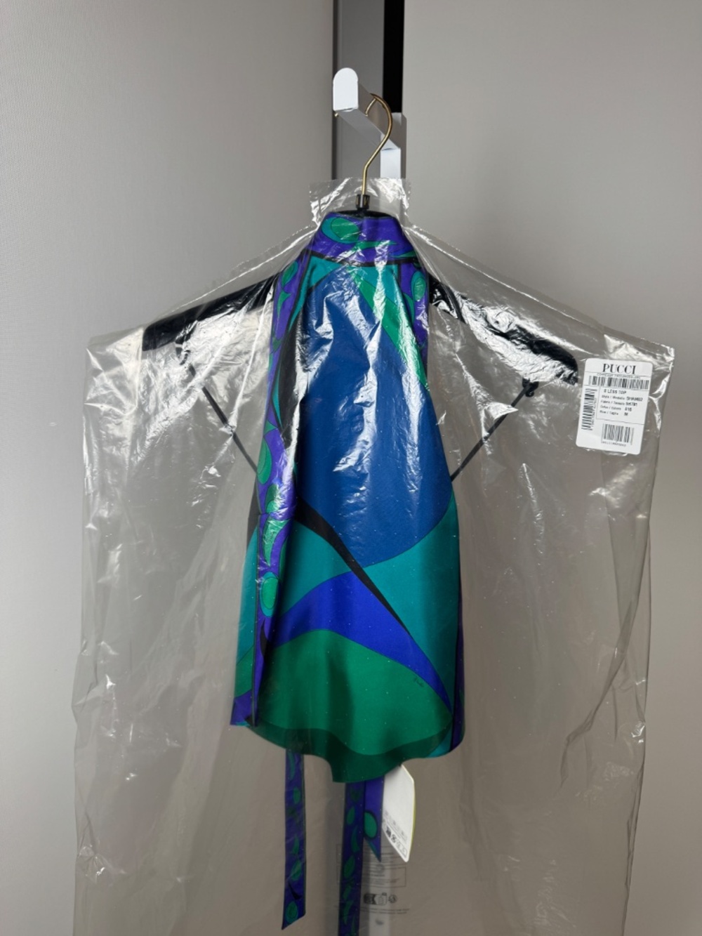 Emilio Pucci Pesci-Print Silk Twill Halter Scarf Top - SMERALDO - Picture 6 of 10